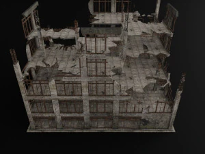 destroyed building abandoned post apocalypse 3D Model