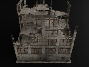 destroyed building abandoned post apocalypse 3D Model