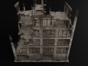 destroyed building abandoned post apocalypse 3D Model