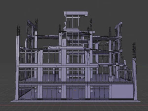 destroyed building abandoned post apocalypse 3D Model