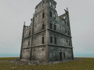 destroyed building war zombie survival horror 3D Модель