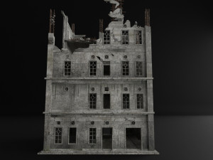 destroyed building war zombie survival horror 3D Модель