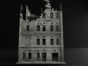 destru&iacute;do edif&iacute;cio guerra zumbi sobreviv&ecirc;ncia horror Modelo 3D