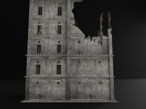 destroyed building war zombie survival horror 3D Модель