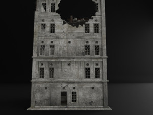 destroyed building war zombie survival horror 3D Модель