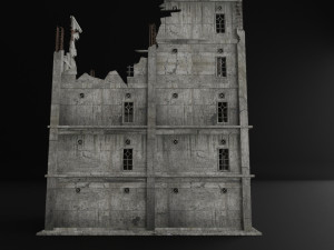 destroyed building war zombie survival horror 3D Модель