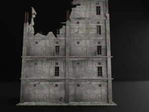 destru&iacute;do edif&iacute;cio guerra zumbi sobreviv&ecirc;ncia horror Modelo 3D