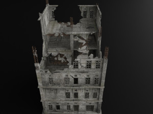 destroyed building war zombie survival horror 3D Модель