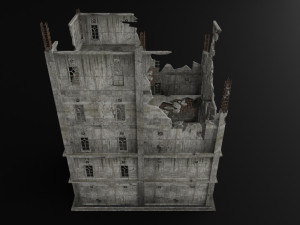 destroyed building war zombie survival horror 3D Модель
