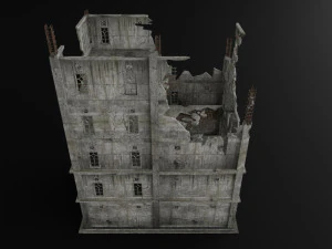 destru&iacute;do edif&iacute;cio guerra zumbi sobreviv&ecirc;ncia horror Modelo 3D
