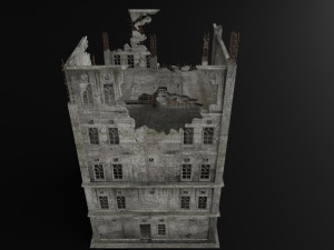 destroyed building war zombie survival horror 3D Модель