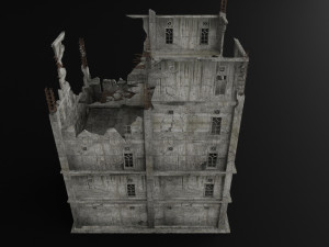 destroyed building war zombie survival horror 3D Модель