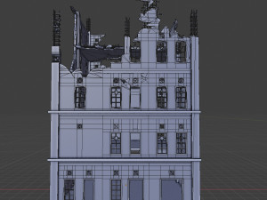 destroyed building war zombie survival horror 3D Модель