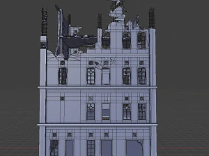 destru&iacute;do edif&iacute;cio guerra zumbi sobreviv&ecirc;ncia horror Modelo 3D