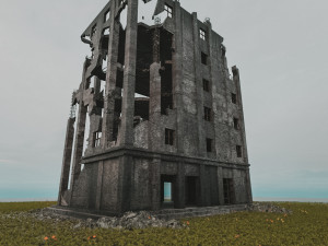 building destroyed apocalypse war old ruin survival 3D 模型