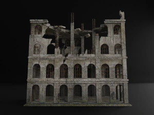 destroyed building old post apocalypse pbr realistic abandoned 3D Model