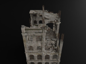 destroyed building old post apocalypse pbr realistic abandoned Modèle 3D
