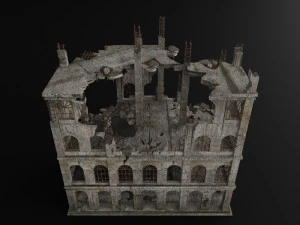 destroyed building old post apocalypse pbr realistic abandoned 3D Model