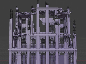 destroyed building old post apocalypse pbr realistic abandoned Modèle 3D