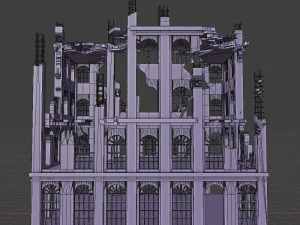 destroyed building old post apocalypse pbr realistic abandoned 3D Model