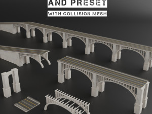 bridge set kitbash and bridge preset pbr 3D Модель