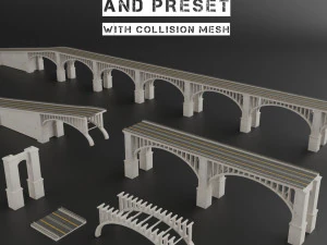 brugset kitbash en brugpreset pbr 3D Model