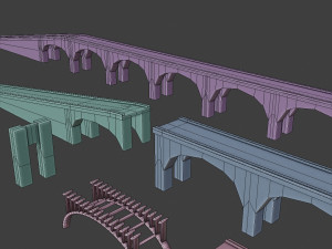 bridge set kitbash and bridge preset pbr 3D Model