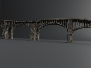destroyed bridge set kitbash Modelo 3D