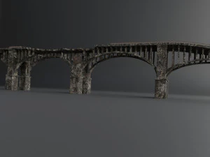 destroyed bridge set kitbash 3D Model