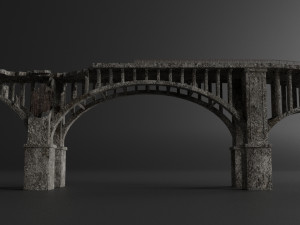 destroyed bridge set kitbash Modelo 3D