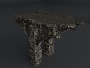 destroyed bridge set kitbash Modelo 3D