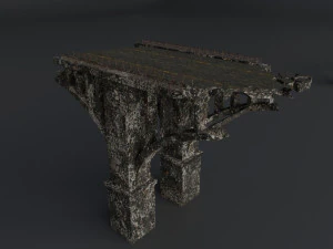 destroyed bridge set kitbash 3D Model
