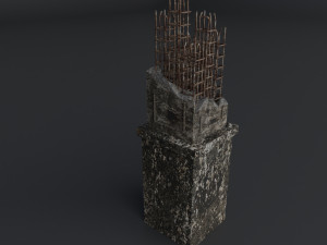 destroyed bridge set kitbash Modelo 3D