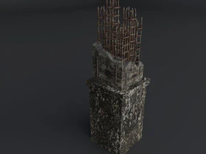 destroyed bridge set kitbash 3D Model