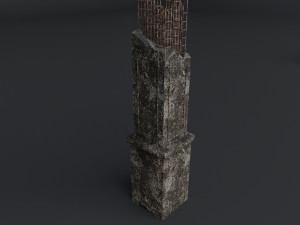 destroyed bridge set kitbash Modelo 3D