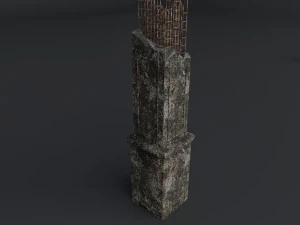 destroyed bridge set kitbash 3D Model