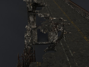 destroyed bridge set kitbash Modelo 3D
