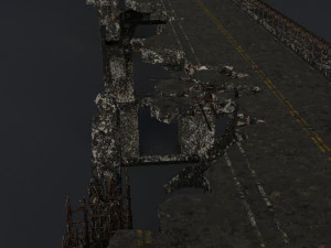 destroyed bridge set kitbash 3D Model