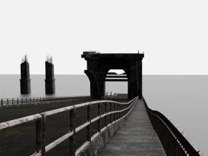 destroyed bridge set kitbash 3D Model