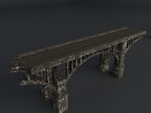 destroyed bridge set kitbash Modelo 3D