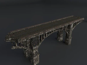 destroyed bridge set kitbash 3D Model