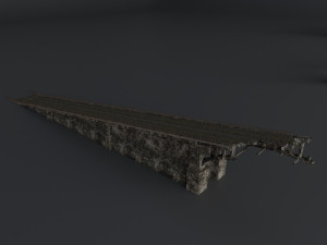 destroyed bridge set kitbash Modelo 3D