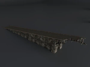 destroyed bridge set kitbash 3D Model