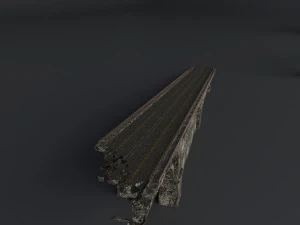 destroyed bridge set kitbash 3D Model