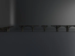 destroyed bridge set kitbash 3D Model