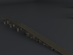 destroyed bridge set kitbash Modelo 3D