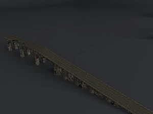 destroyed bridge set kitbash 3D Model