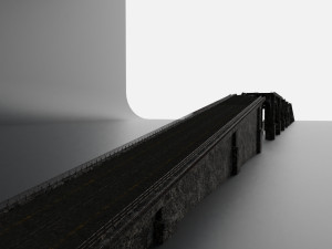 destroyed bridge set kitbash Modelo 3D