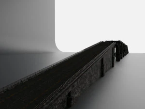 destroyed bridge set kitbash 3D Model