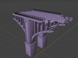 destroyed bridge set kitbash Modelo 3D
